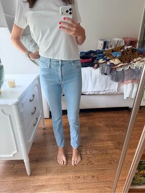 Ag Adriano Goldschmied Pale Blue High-Rise Skinny Jeans